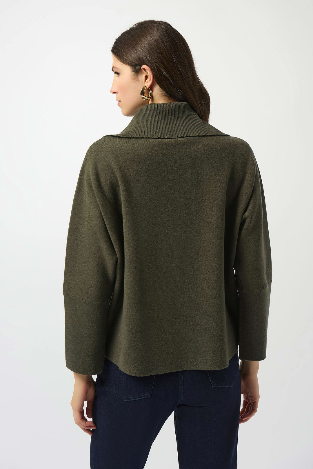 Boxy Zip Pullover Sweater