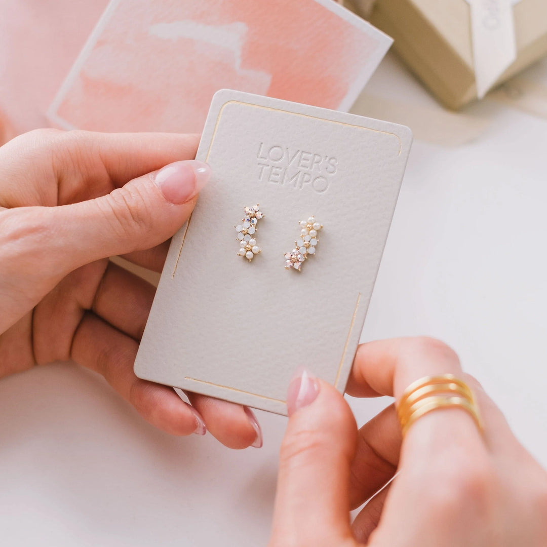 floral climber gold earring