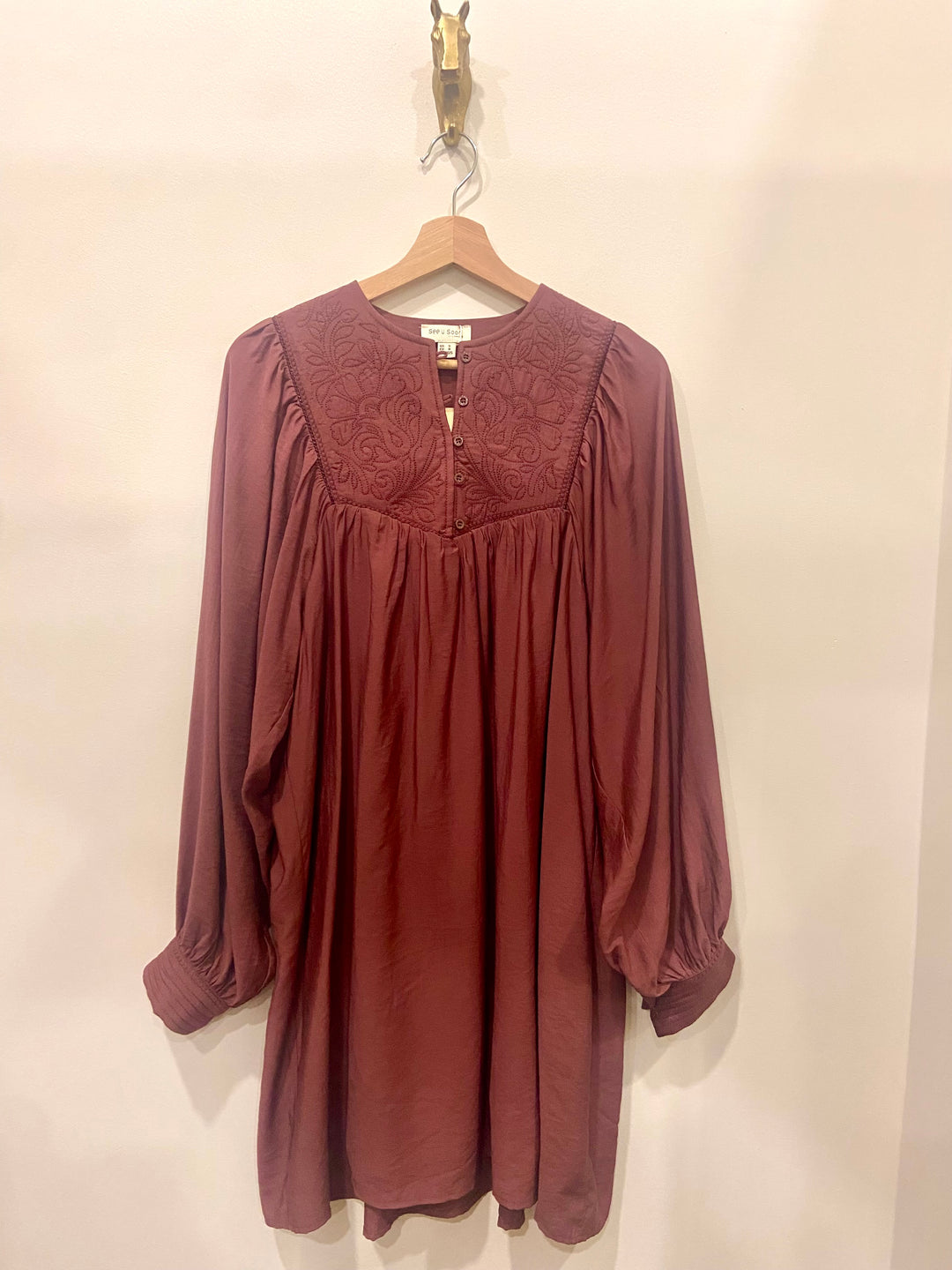 Dalyl Burgundy Baby Doll Dress