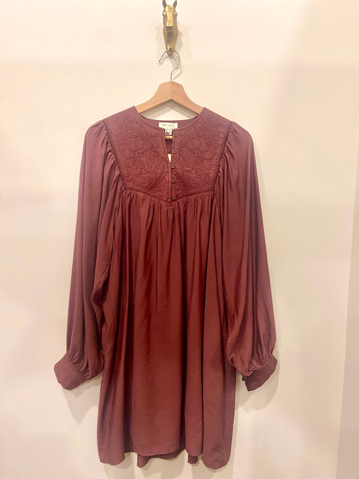 Dalyl Burgundy Baby Doll Dress