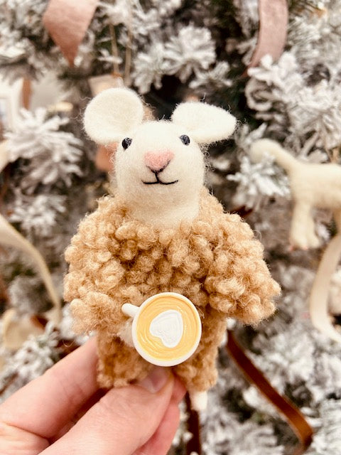 Cozy Coffee Time Mouse Ornament