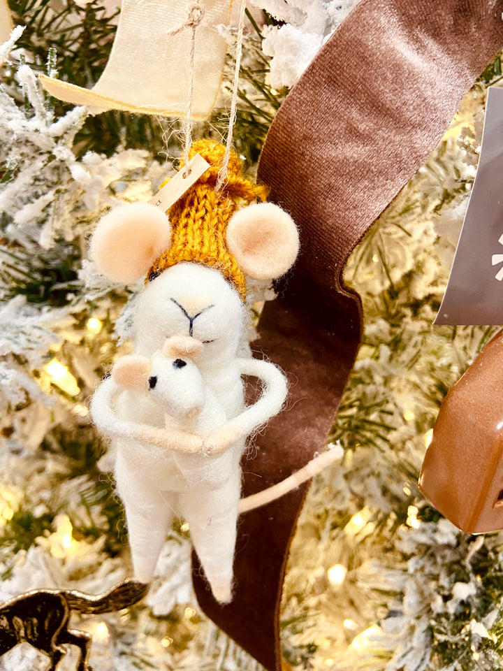 Doting Dad Mouse Holiday Ornament