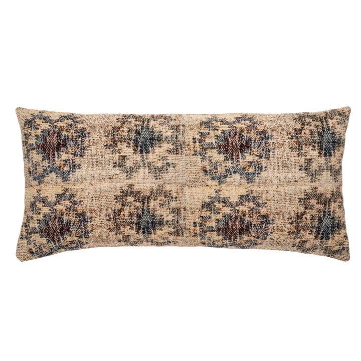 Kilim weave print pillow with down fill insert