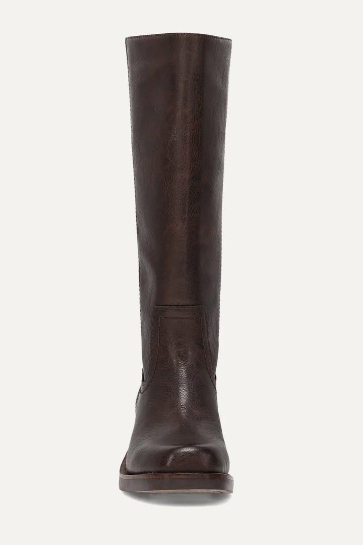 Frye & Co Miranda 14 Boot, black leather ankle boot with lace-up design and sturdy sole, stylish and comfortable footwear.