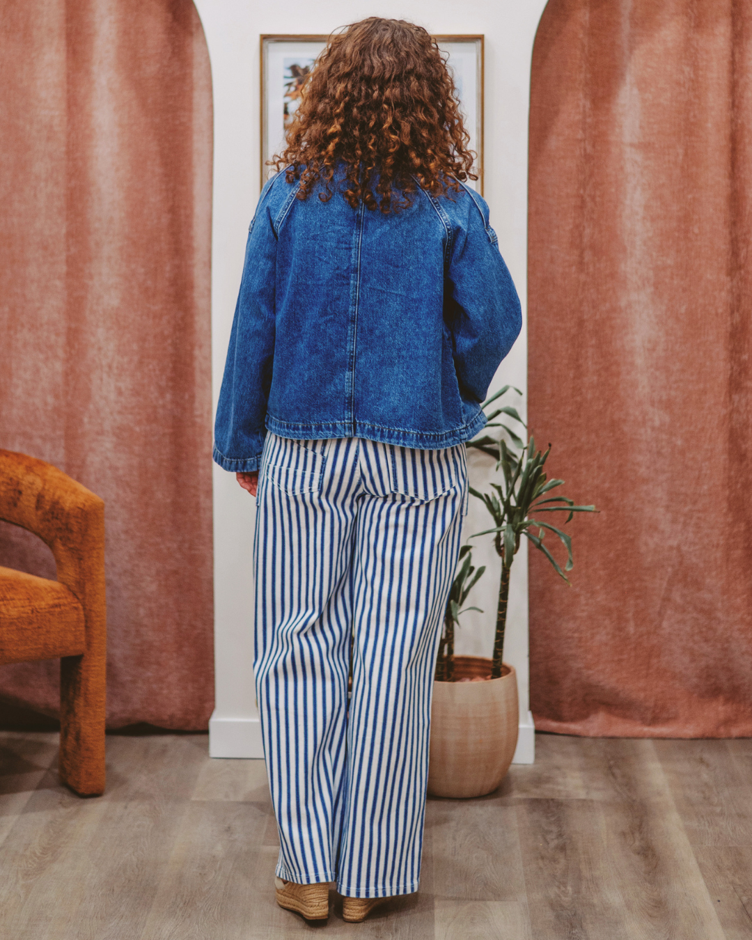 Tamsin Rail Stripe Wide Leg Jean