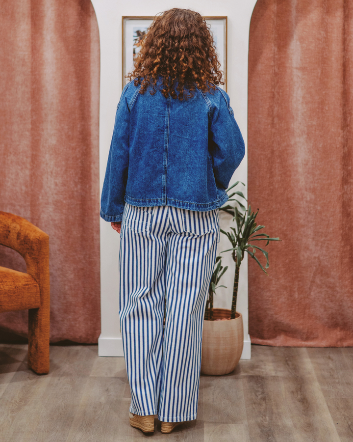 Tamsin Rail Stripe Wide Leg Jean