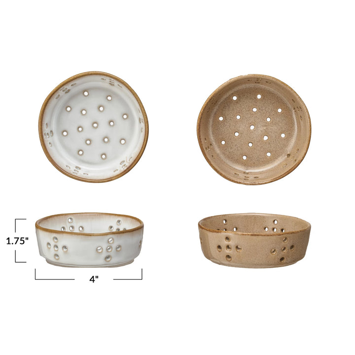 Small stoneware berry bowl colander