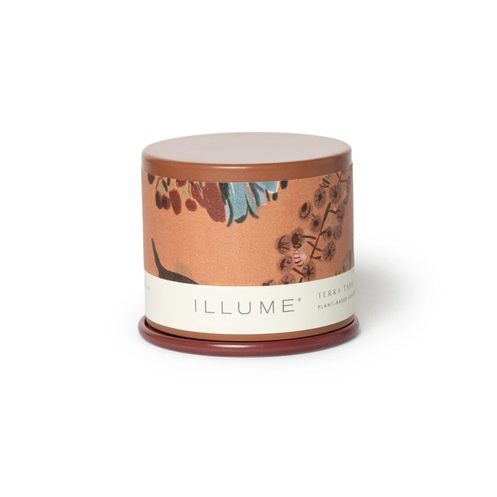 small candle with musk terra tabac scent