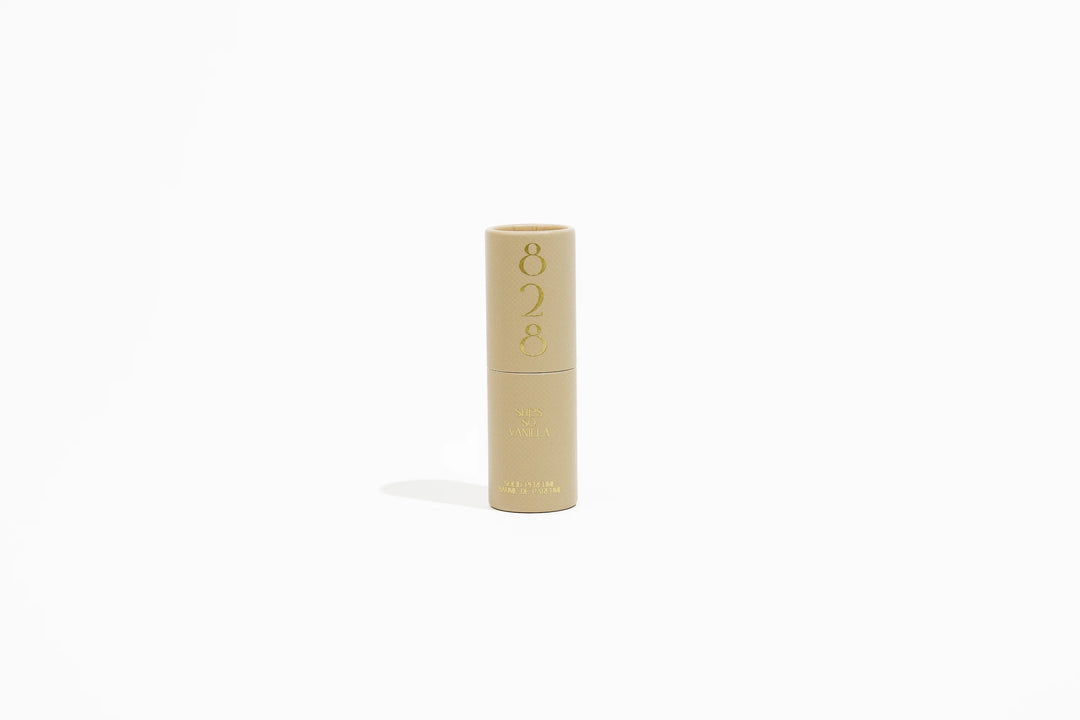 vanilla Solid perfume stick in recyclable packaging