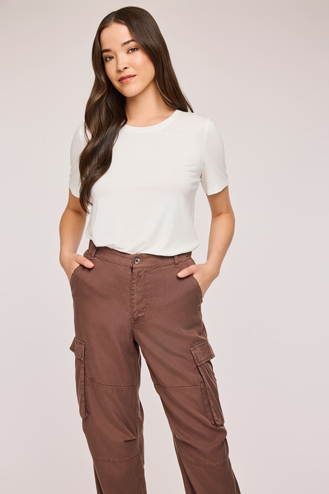 women's brown cargo pant trouser