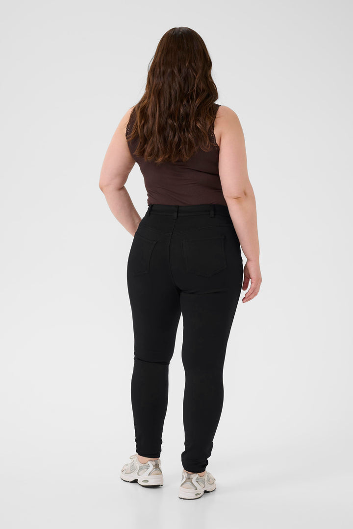 women's plus size slim fit stretch black denim pant