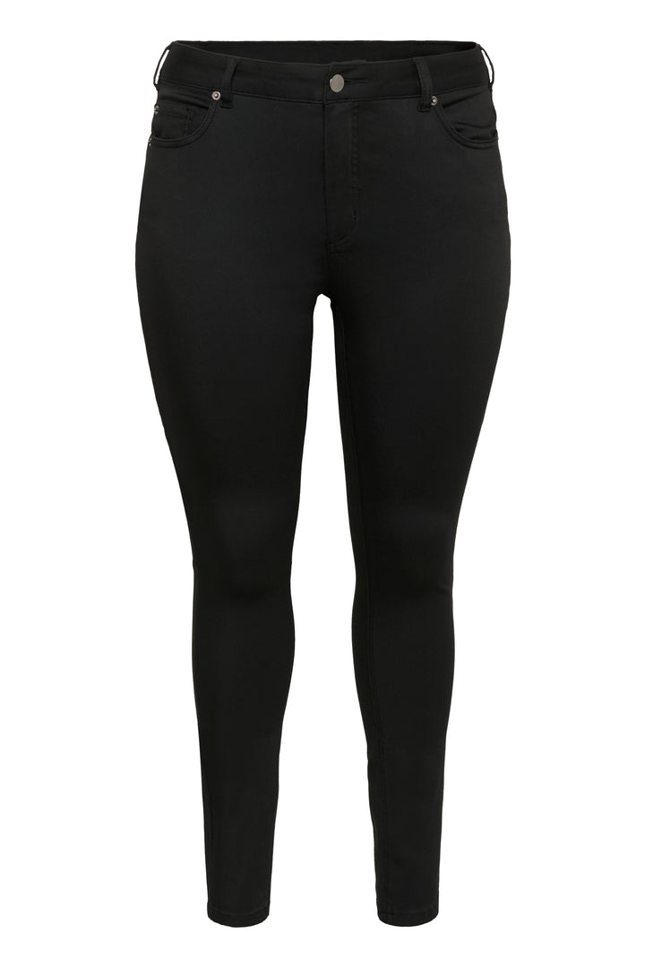 women's plus size slim fit stretch black denim pant