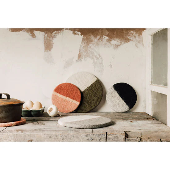 sheep wool felt tableware trivet