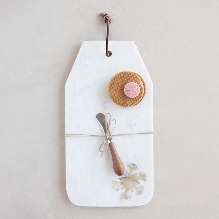 Marble Cheese/Cutting Board with Canape Knife